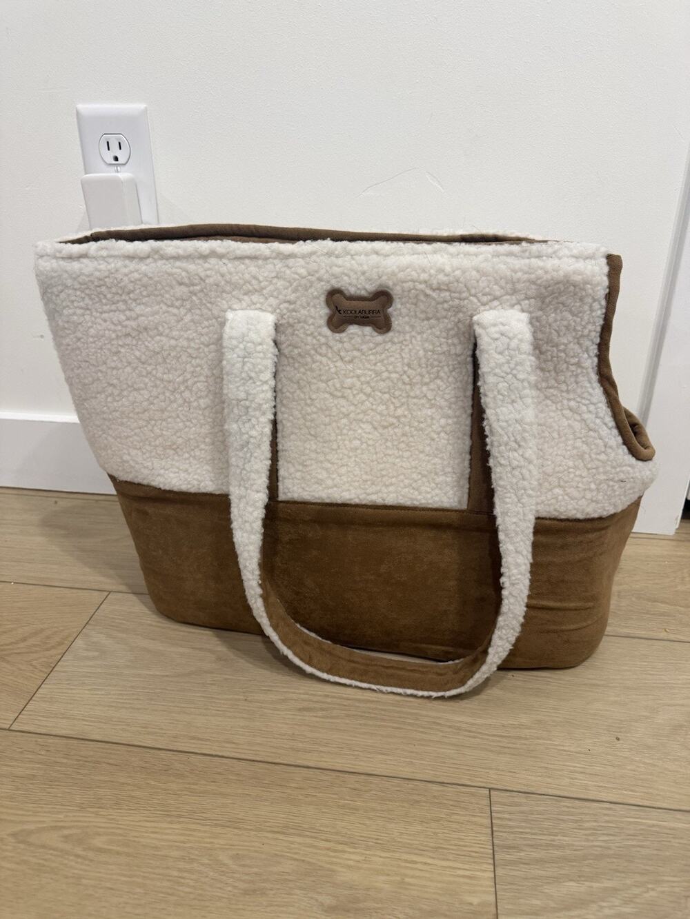 Koolaburra by UGG Faux Shearling Purse Tote Dog Carrier Brown/Cream